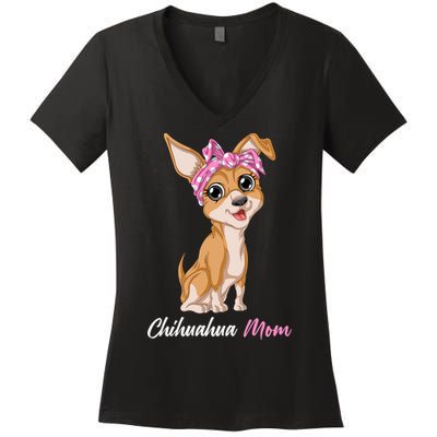 Chihuahua Mom Women's V-Neck T-Shirt