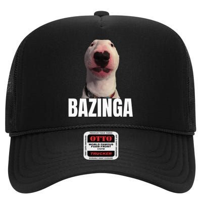 Cringe Meme Dog Genz Trendy Teenager Slang High Crown Mesh Back Trucker Hat