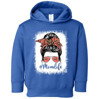 Cute Mother's Day Wrestling Mom Life Messy Bun Game Day Gift Toddler Hoodie