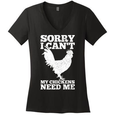 Chicken Mom Dad Funny Poultry Farmer Chicken Lover Gift Women's V-Neck T-Shirt