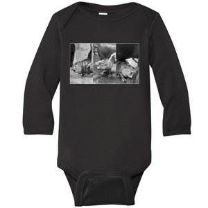 Cute Moo Deng Baby Hippo Zoo Baby Hippo Gift Baby Long Sleeve Bodysuit