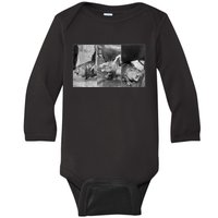 Cute Moo Deng Baby Hippo Zoo Baby Hippo Gift Baby Long Sleeve Bodysuit