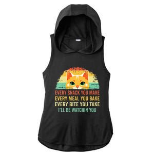 Cat Mom Dad Owner Funny Every Snack You Make Ladies PosiCharge Tri-Blend Wicking Draft Hoodie Tank