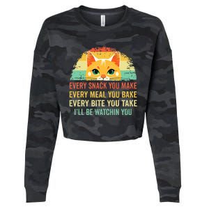 Cat Mom Dad Owner Funny Every Snack You Make Cropped Pullover Crew