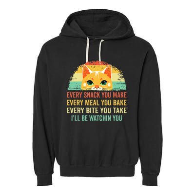 Cat Mom Dad Owner Funny Every Snack You Make Garment-Dyed Fleece Hoodie