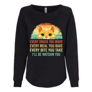 Cat Mom Dad Owner Funny Every Snack You Make Womens California Wash Sweatshirt