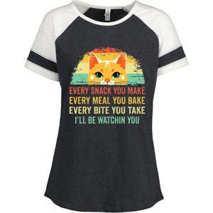 Cat Mom Dad Owner Funny Every Snack You Make Enza Ladies Jersey Colorblock Tee