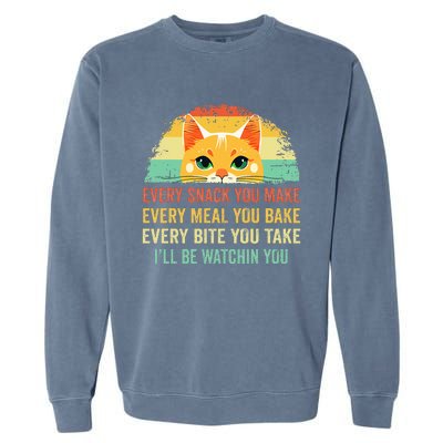 Cat Mom Dad Owner Funny Every Snack You Make Garment-Dyed Sweatshirt