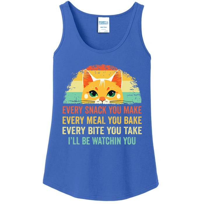 Cat Mom Dad Owner Funny Every Snack You Make Ladies Essential Tank