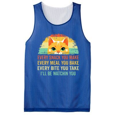 Cat Mom Dad Owner Funny Every Snack You Make Mesh Reversible Basketball Jersey Tank