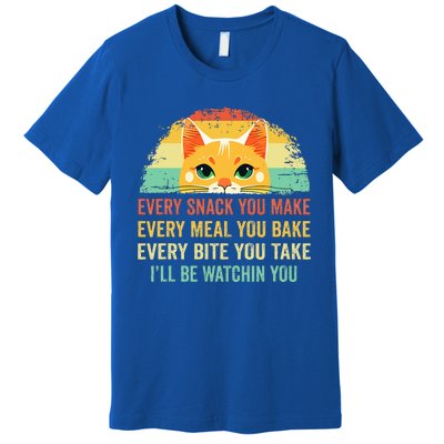 Cat Mom Dad Owner Funny Every Snack You Make Premium T-Shirt