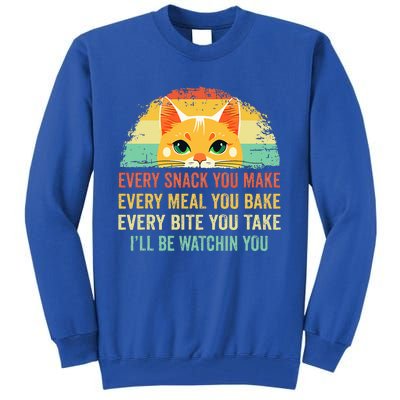 Cat Mom Dad Owner Funny Every Snack You Make Tall Sweatshirt