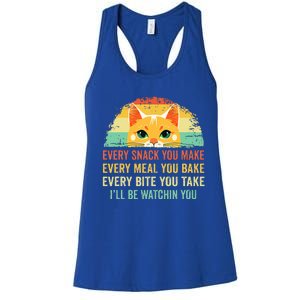 Cat Mom Dad Owner Funny Every Snack You Make Women's Racerback Tank