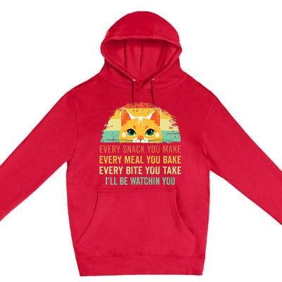 Cat Mom Dad Owner Funny Every Snack You Make Premium Pullover Hoodie