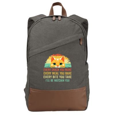 Cat Mom Dad Owner Funny Every Snack You Make Cotton Canvas Backpack