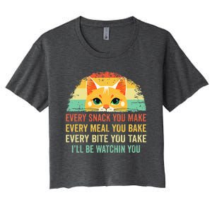 Cat Mom Dad Owner Funny Every Snack You Make Women's Crop Top Tee