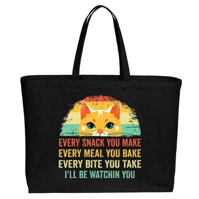 Cat Mom Dad Owner Funny Every Snack You Make Cotton Canvas Jumbo Tote