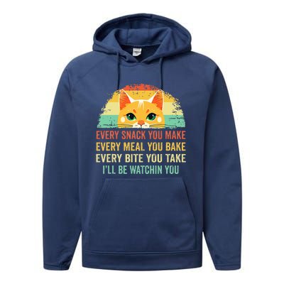 Cat Mom Dad Owner Funny Every Snack You Make Performance Fleece Hoodie