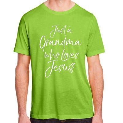 Christian Mother's Day Gift Just A Grandma Who Loves Jesus Adult ChromaSoft Performance T-Shirt