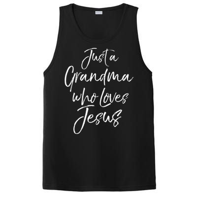 Christian Mother's Day Gift Just A Grandma Who Loves Jesus PosiCharge Competitor Tank