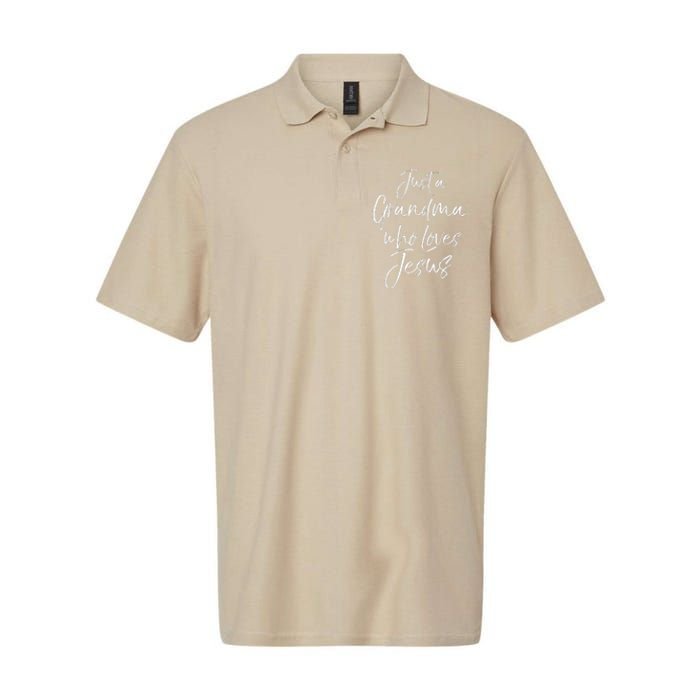 Christian Mother's Day Gift Just A Grandma Who Loves Jesus Softstyle Adult Sport Polo