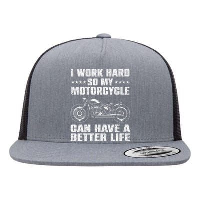 Cool Motorcycle Design For Men Women Motorcycle Lover Rider Flat Bill Trucker Hat