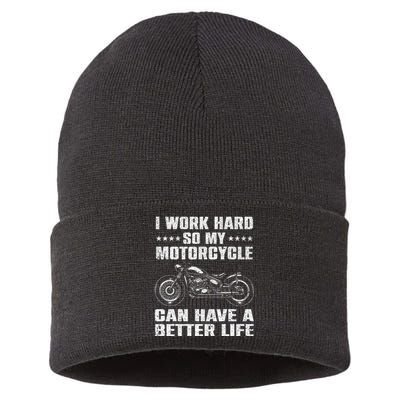 Cool Motorcycle Design For Men Women Motorcycle Lover Rider Sustainable Knit Beanie