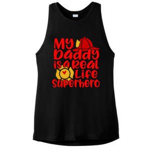 Cute My Daddy Is A Real Life Superhero Gift Ladies PosiCharge Tri-Blend Wicking Tank