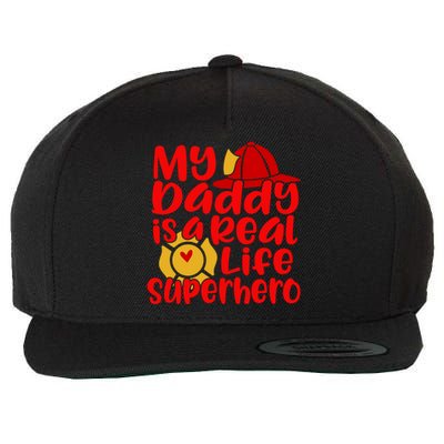 Cute My Daddy Is A Real Life Superhero Gift Wool Snapback Cap