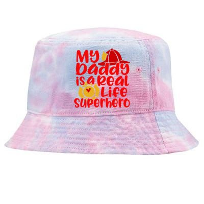 Cute My Daddy Is A Real Life Superhero Gift Tie-Dyed Bucket Hat