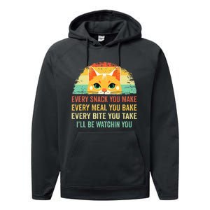 Cat Mom Dad Owner Funny Every Snack You Make For Cats Lover Performance Fleece Hoodie