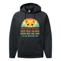 Cat Mom Dad Owner Funny Every Snack You Make For Cats Lover Performance Fleece Hoodie