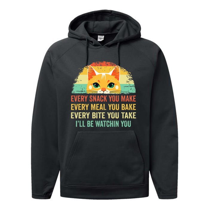 Cat Mom Dad Owner Funny Every Snack You Make For Cats Lover Performance Fleece Hoodie