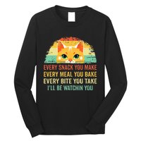 Cat Mom Dad Owner Funny Every Snack You Make For Cats Lover Long Sleeve Shirt