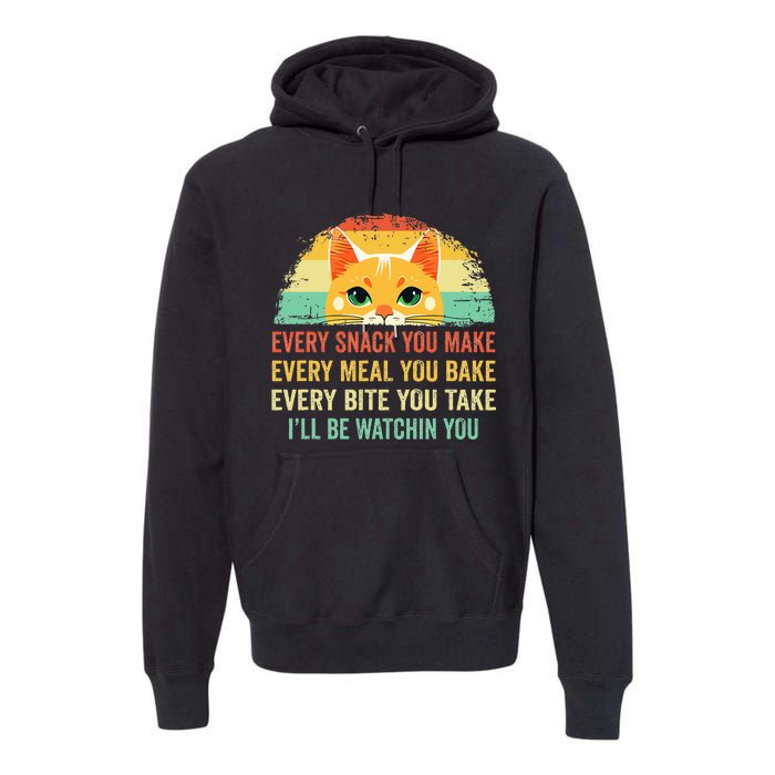 Cat Mom Dad Owner Funny Every Snack You Make For Cats Lover Premium Hoodie