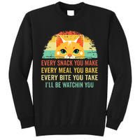 Cat Mom Dad Owner Funny Every Snack You Make For Cats Lover Tall Sweatshirt