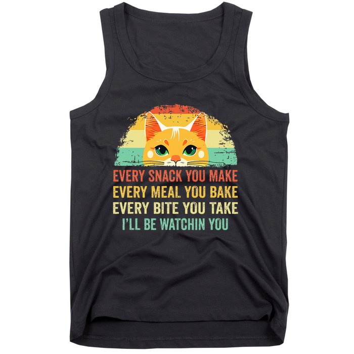 Cat Mom Dad Owner Funny Every Snack You Make For Cats Lover Tank Top