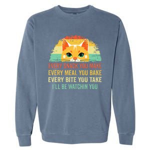 Cat Mom Dad Owner Funny Every Snack You Make For Cats Lover Garment-Dyed Sweatshirt