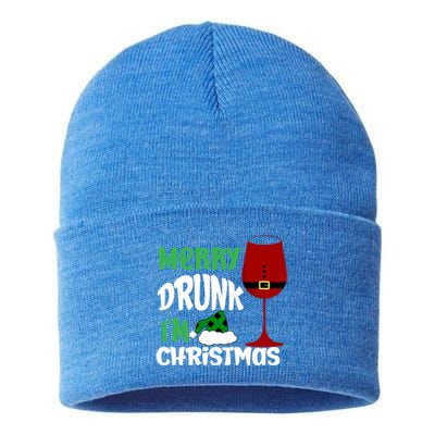 Christmas Merry Drunk IM Christmas Wine Santa Cute Gift Sustainable Knit Beanie