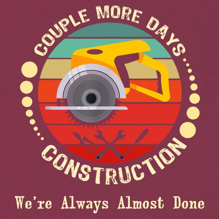 Couple More Days Construction We’re Always Almost Done Retro 16oz Travel Tumbler