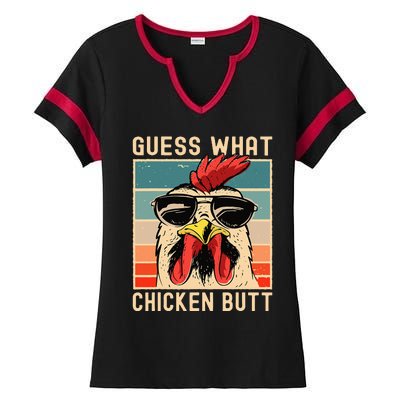 Chicken Meme Design Guess What Chicken Butt Ladies Halftime Notch Neck Tee