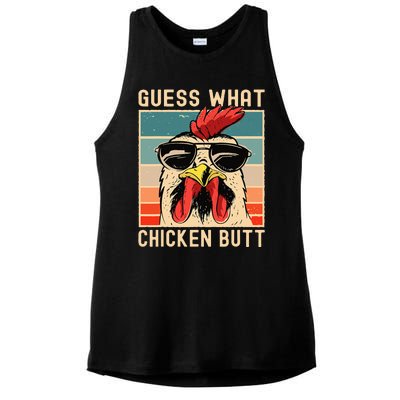 Chicken Meme Design Guess What Chicken Butt Ladies PosiCharge Tri-Blend Wicking Tank