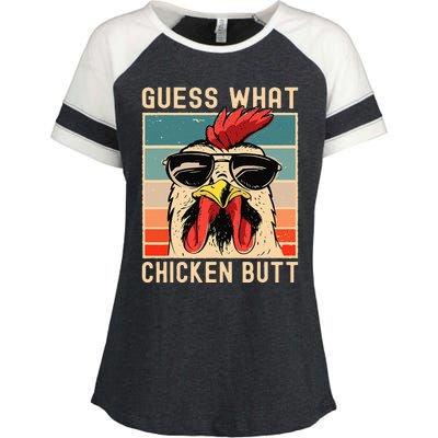 Chicken Meme Design Guess What Chicken Butt Enza Ladies Jersey Colorblock Tee