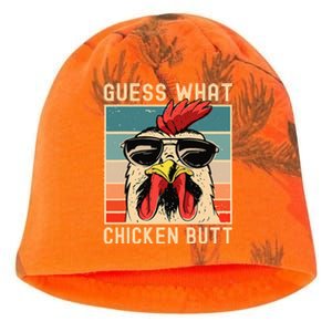 Chicken Meme Design Guess What Chicken Butt Kati - Camo Knit Beanie