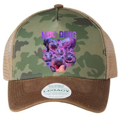 Cute Moo Deng Funny Baby Hippo Pygmy Hippopotamus Legacy Tie Dye Trucker Hat