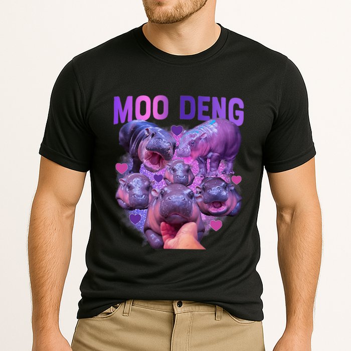 Cute Moo Deng Funny Baby Hippo Pygmy Hippopotamus Performance Shirt
