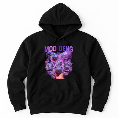 Cute Moo Deng Funny Baby Hippo Pygmy Hippopotamus Hoodie