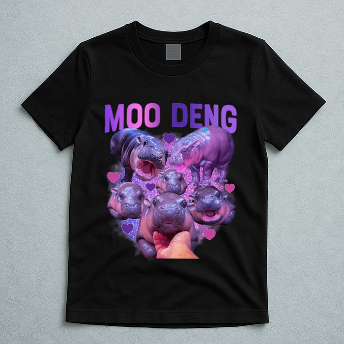 Cute Moo Deng Funny Baby Hippo Pygmy Hippopotamus T-Shirt