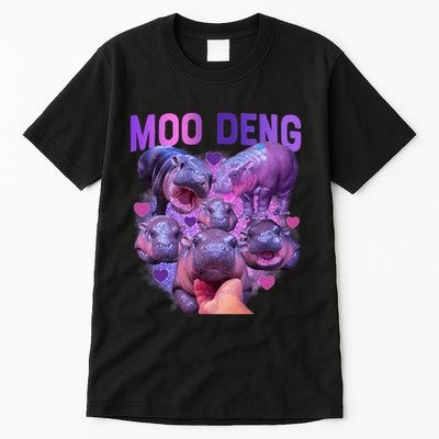 Cute Moo Deng Funny Baby Hippo Pygmy Hippopotamus Tall T-Shirt
