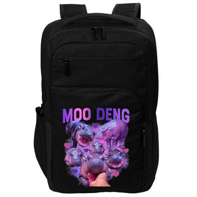 Cute Moo Deng Funny Baby Hippo Pygmy Hippopotamus Impact Tech Backpack